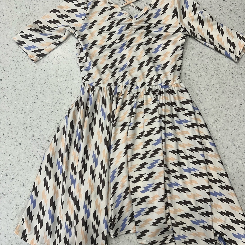 DDS Lighting bolt dress. COOL fabric size 7